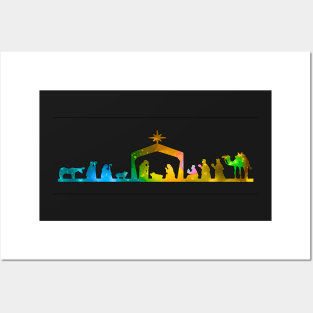 Christmas Nativity Scene- Coloured Posters and Art